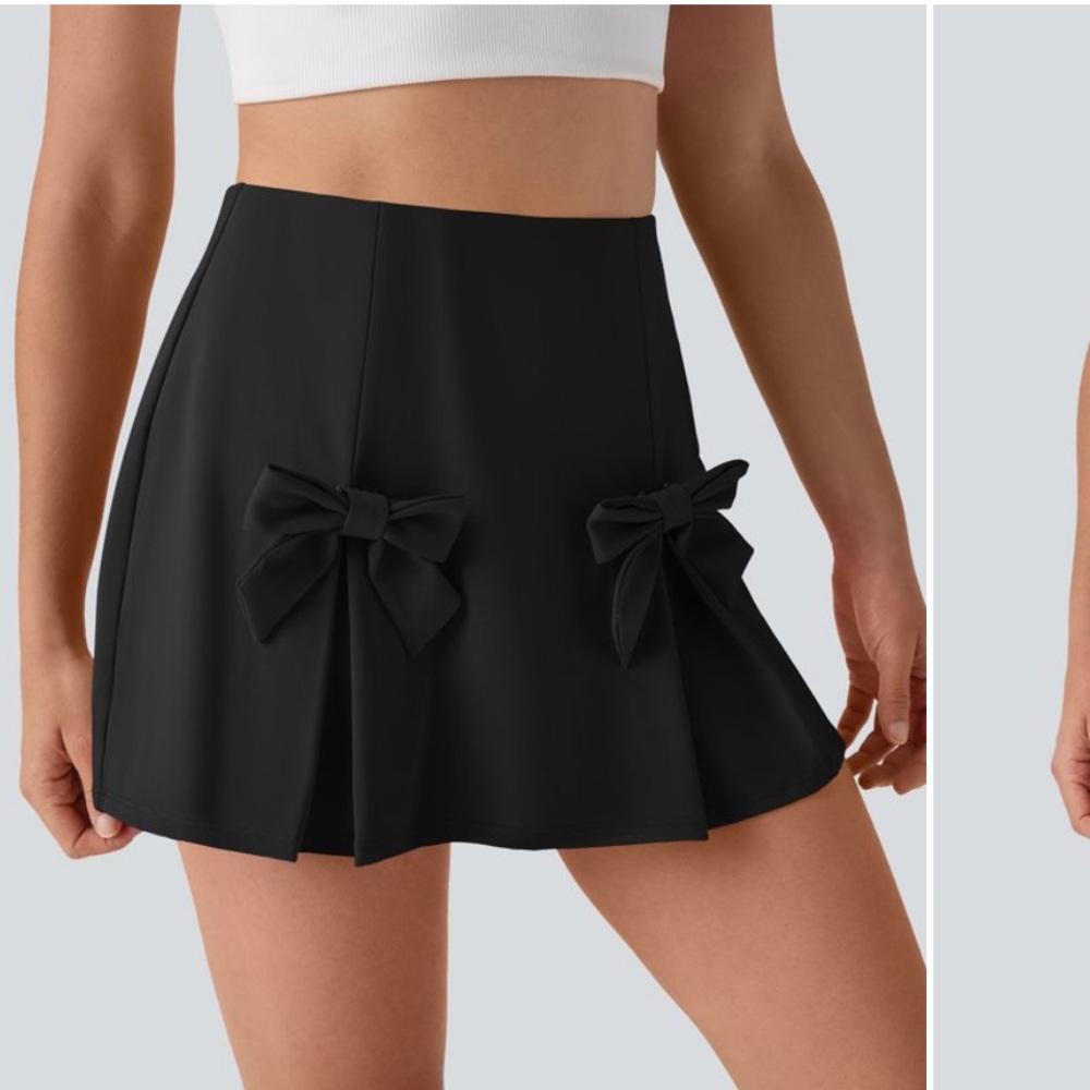 HALARA Black Bow-Accent Skort
